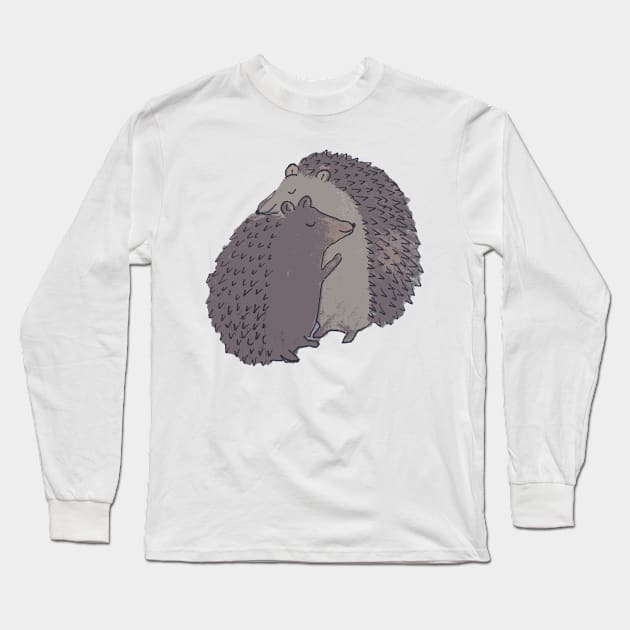 Cute watercolor hedgehog love hedgehugs watercolour watercolour hedgehugs Long Sleeve T-Shirt by WatercolorFun